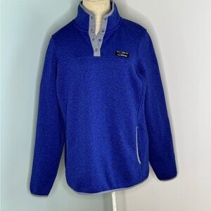 LL BEAN women’s size medium sweater, fleece and like new condition.  Royal blue
